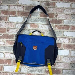 Lands End Kids Embroidered Tiger Blue Canvas Messenger Shoulder Crossbody Bag